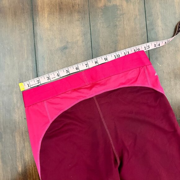 NIKE PRO fitness leggings running yoga pants M TOP Maroon Cranberry Red Pink - Picture 7 of 8